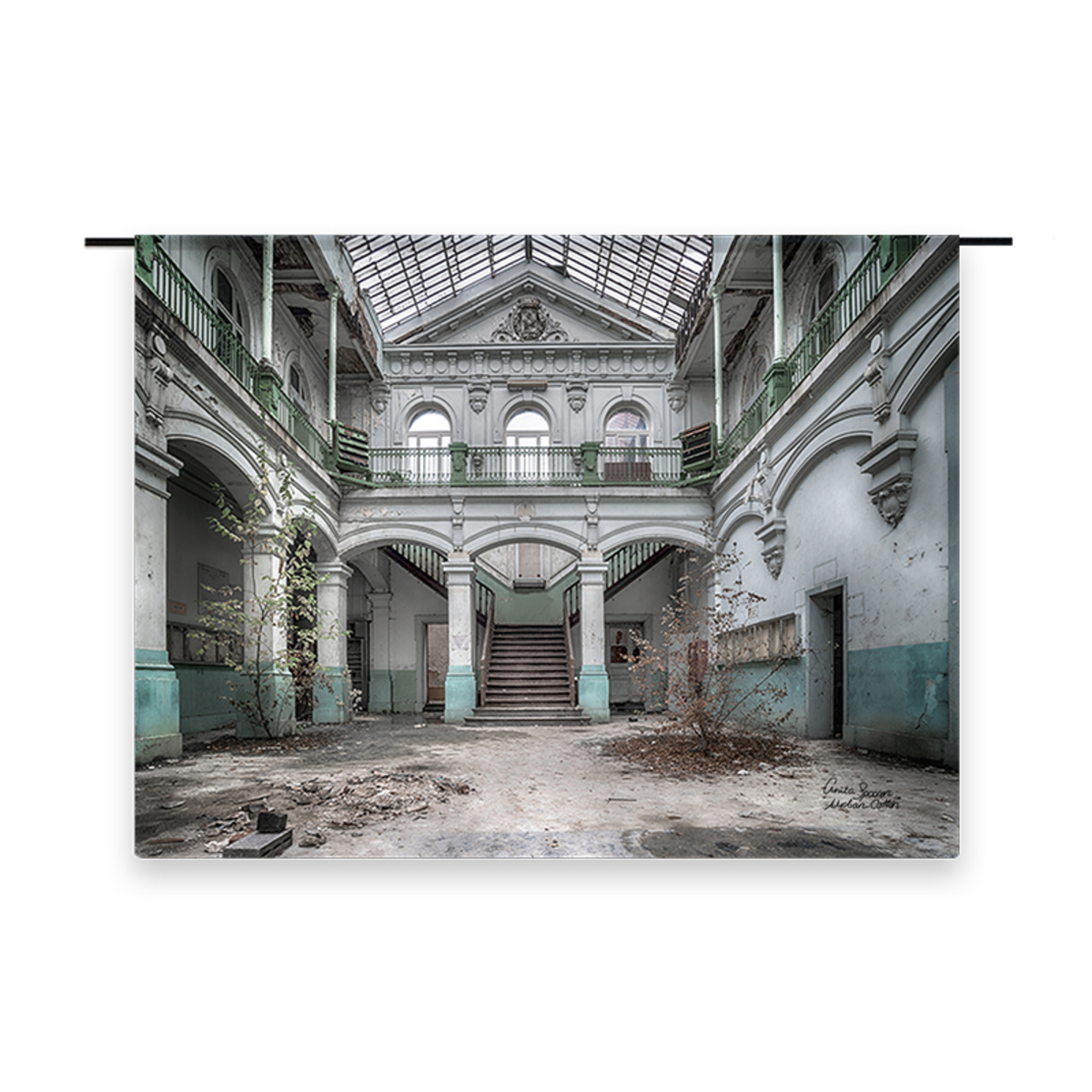 Wanddecoratie Lyceum Grijs - Katoen - Urban Cotton