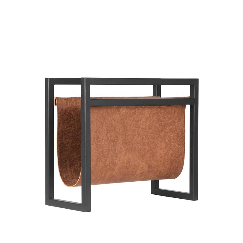 Decoratie Magazinehouder Bruin Cognac - Leder - LABEL51