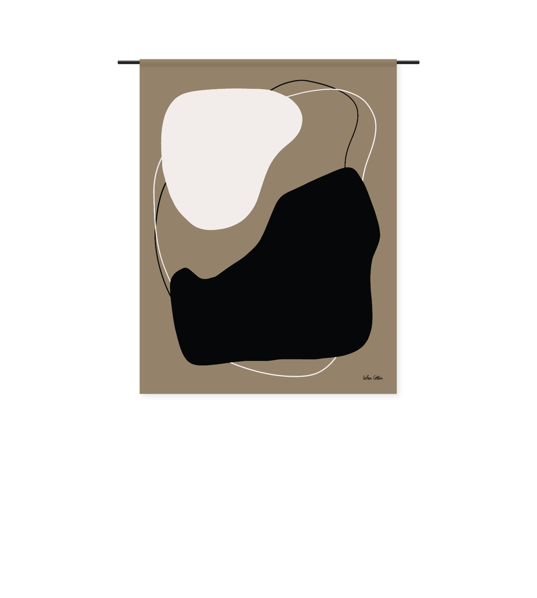 Wanddecoratie Minimalist Bruin Taupe - Katoen - Urban Cotton
