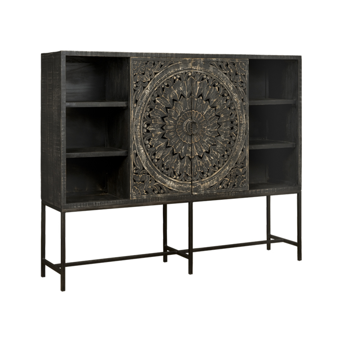 Bergkast  Zwart - Hout - Tower Living