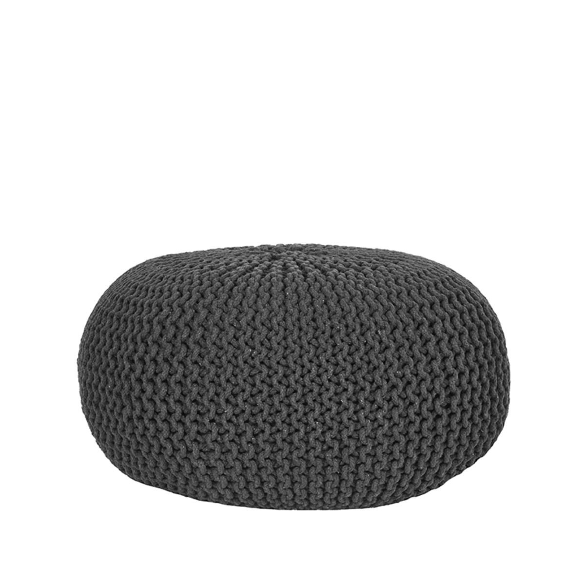 Poef Knitted Grijs Antraciet - Katoen - LABEL51