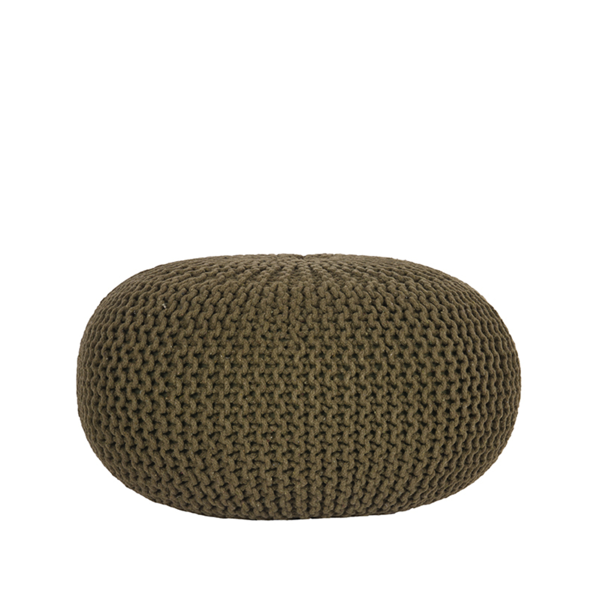 Poef Knitted Groen Army green - Katoen - LABEL51