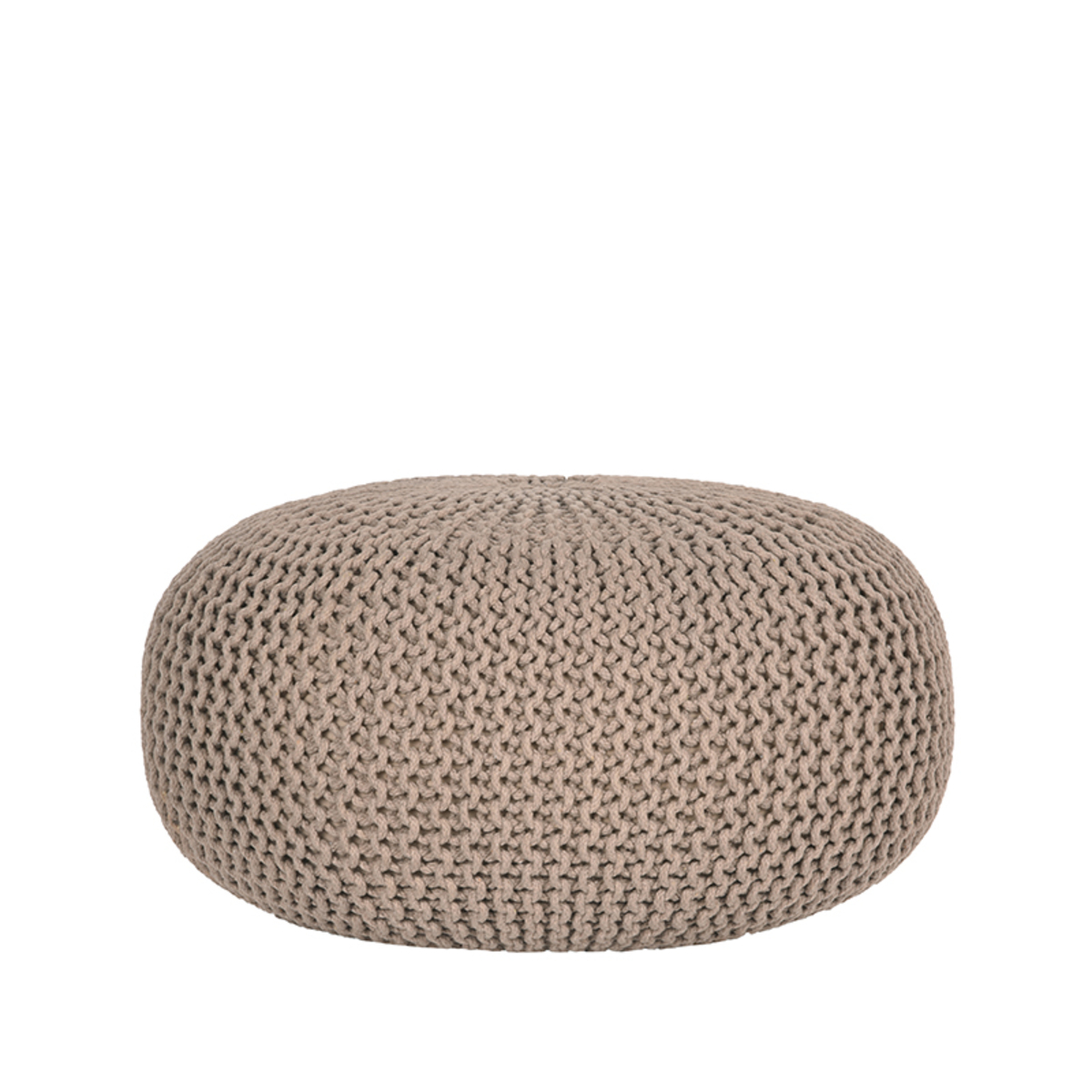 Poef Knitted Bruin Beige - Katoen - LABEL51