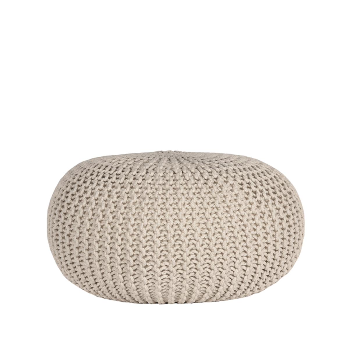 Poef Knitted Naturel - Katoen - LABEL51