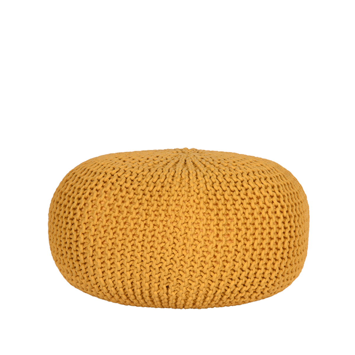 Poef Knitted Geel Oker - Katoen - LABEL51