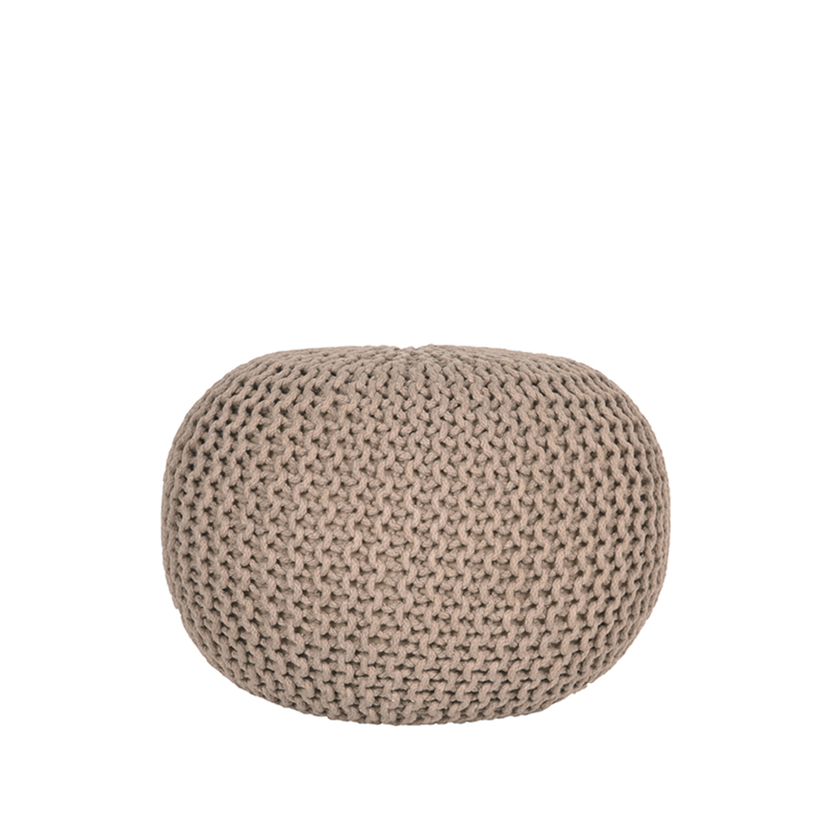 Poef Knitted Naturel Beige - Katoen - LABEL51