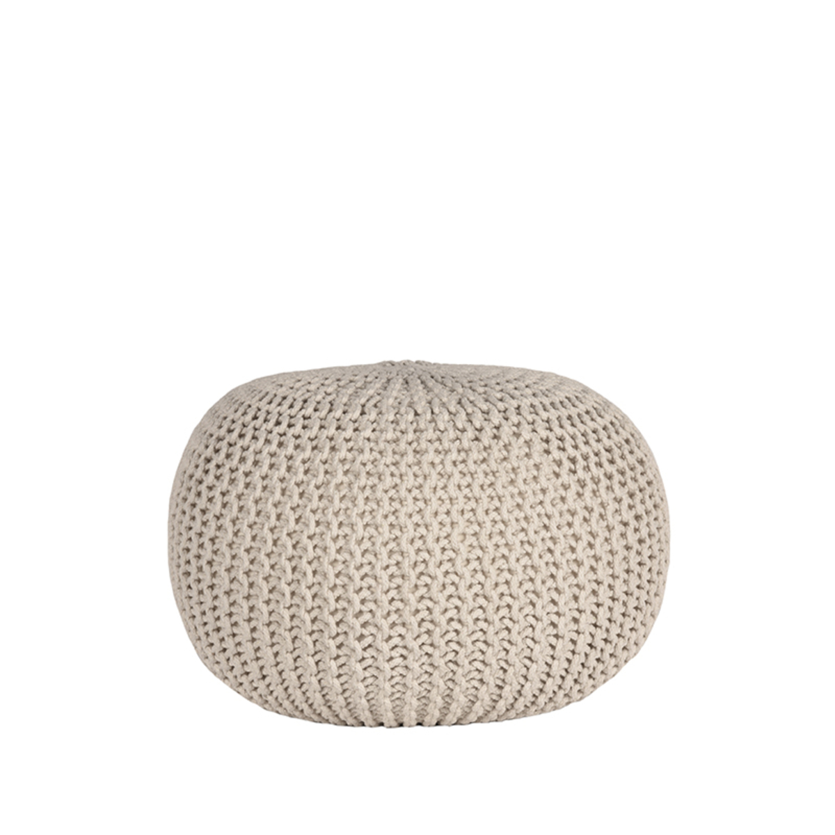 Poef Knitted Naturel - Katoen - LABEL51