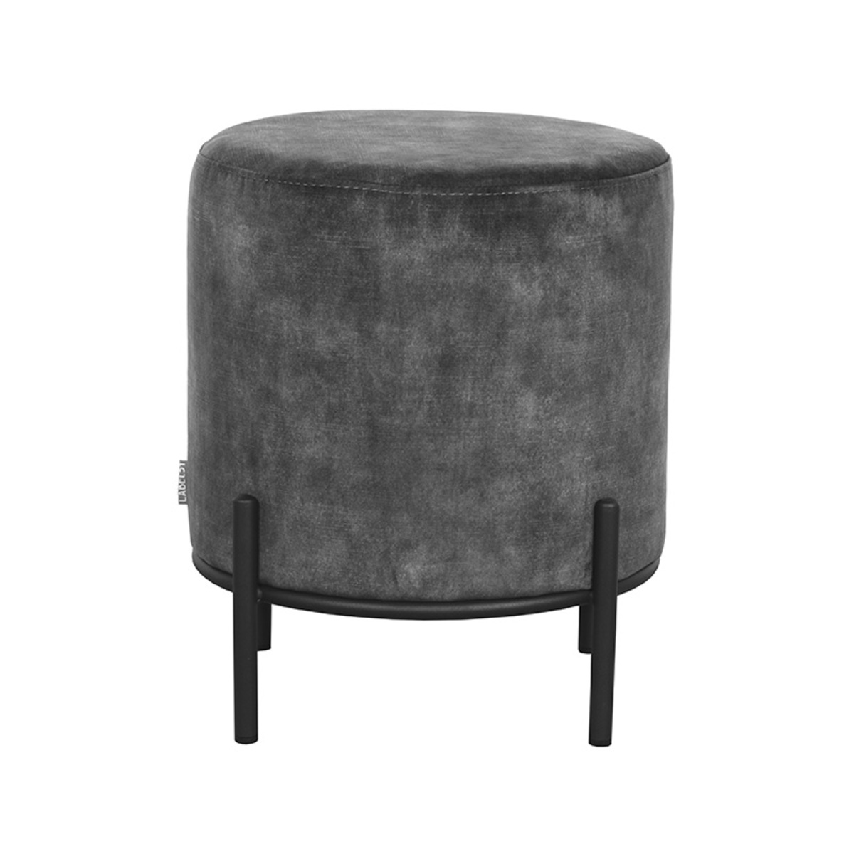 Poef Troy Grijs Antraciet - Velours - LABEL51
