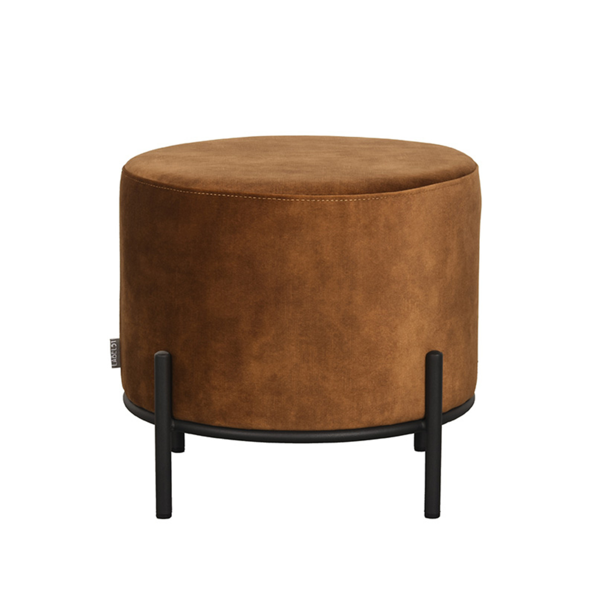 Poef Troy Geel Oker - Velours - LABEL51