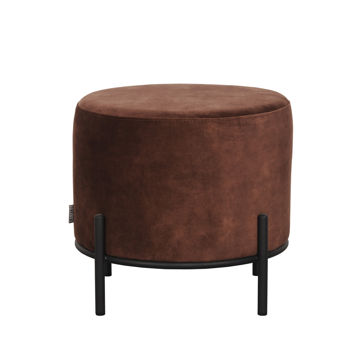 Poef Troy Bruin Rust - Velours - LABEL51