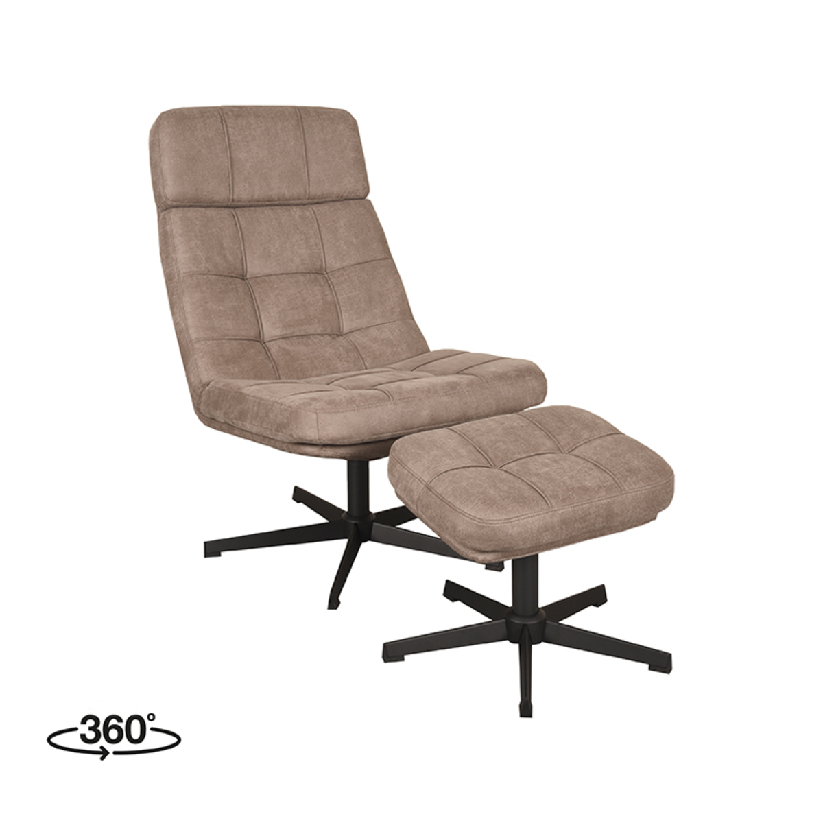 Fauteuil Alvar Bruin Taupe - Boucle - LABEL51