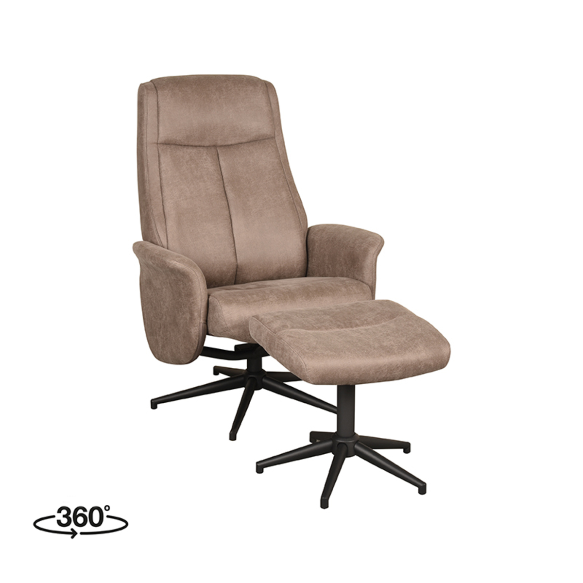 Fauteuil Bergen Bruin Taupe - Micro Suede - LABEL51
