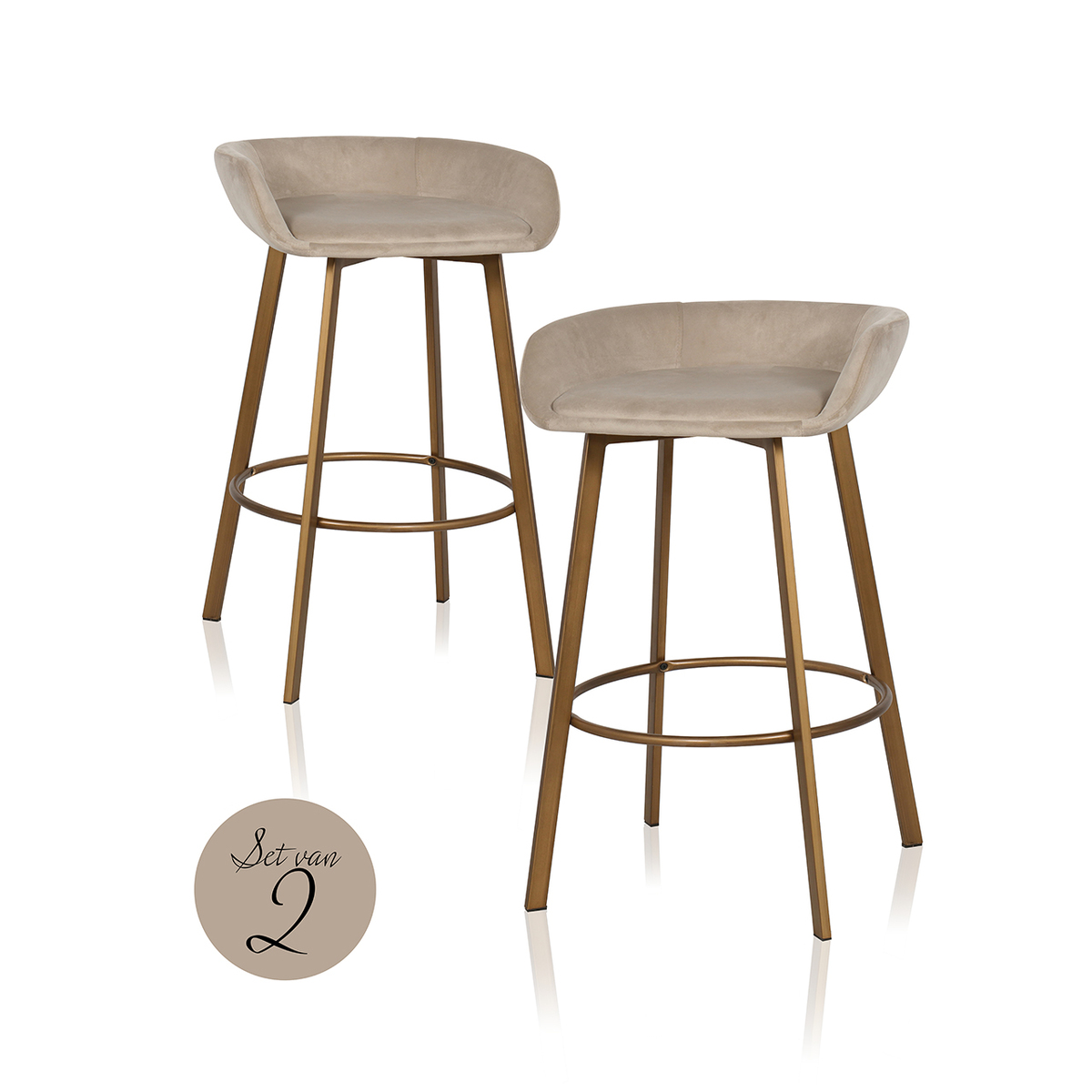 Barkruk Cressida Bruin - Stof - Richmond Interiors