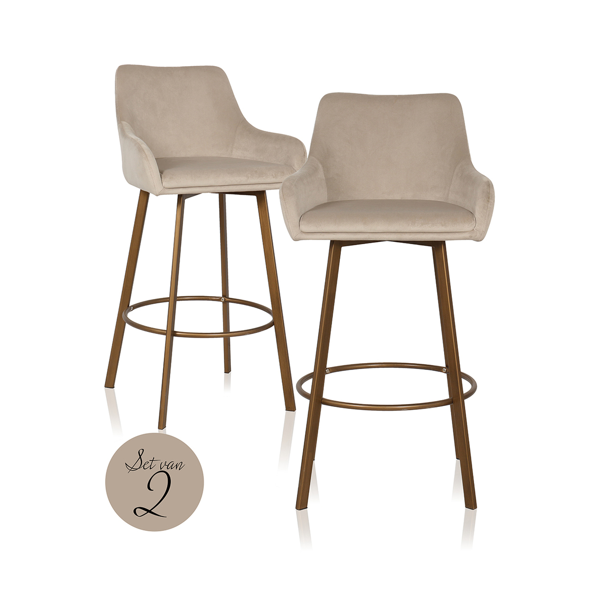 Barkruk Cressida Bruin - Stof - Richmond Interiors