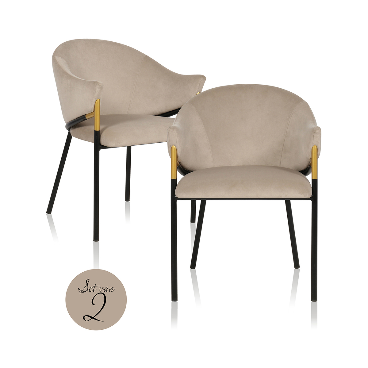Eetkamerstoel Jocasta Bruin - Metaal - Richmond Interiors