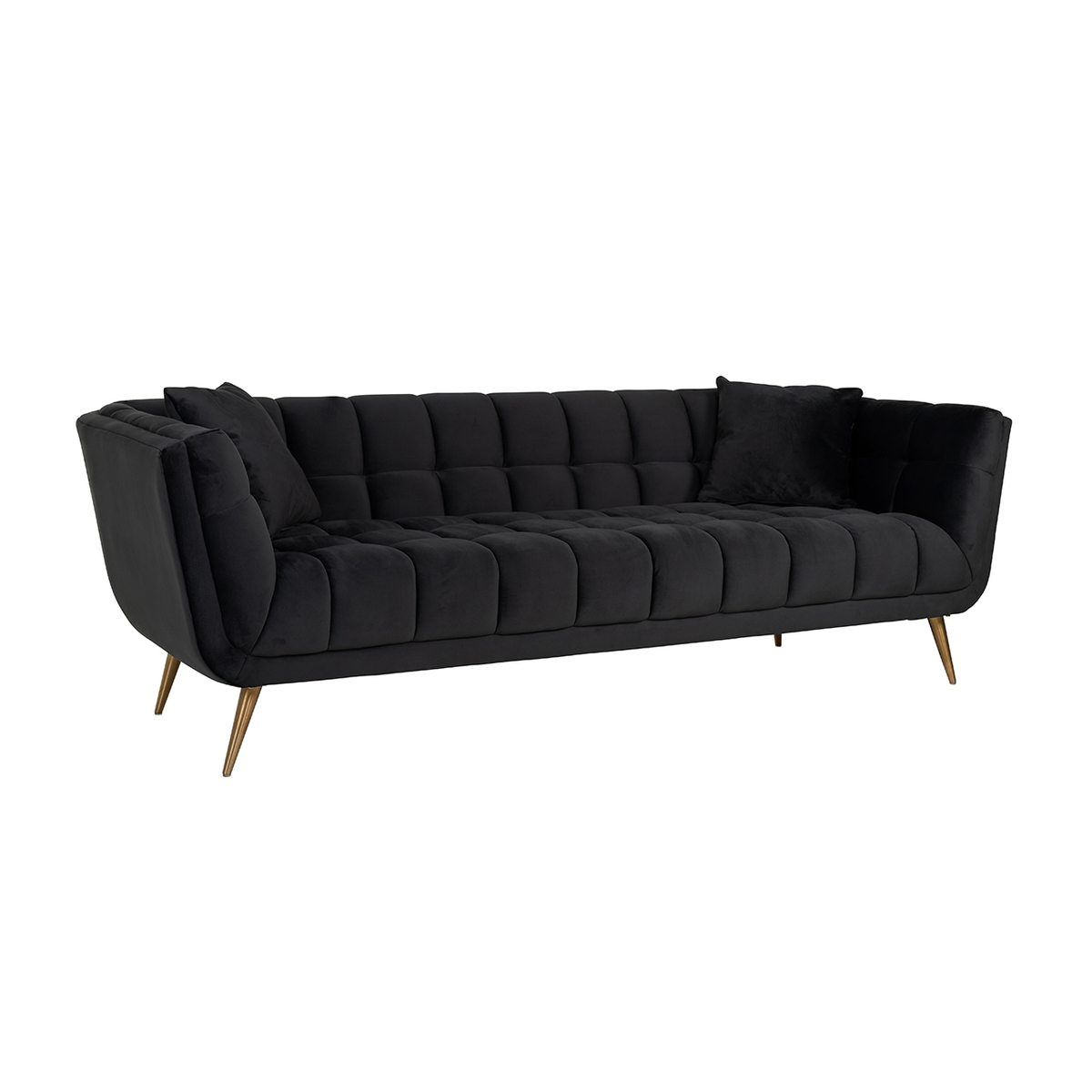 Bank Huxley Grijs Antraciet - Fluweel - Richmond Interiors