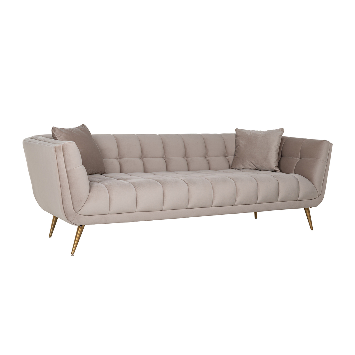 Bank Huxley Naturel Zand - Fluweel - Richmond Interiors