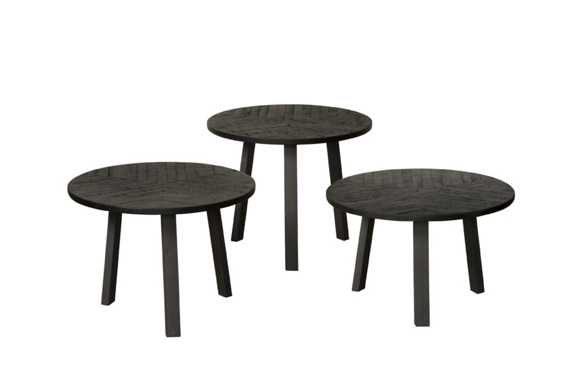 Salontafel Lazio Zwart - Teak - DOK 2 Rustique