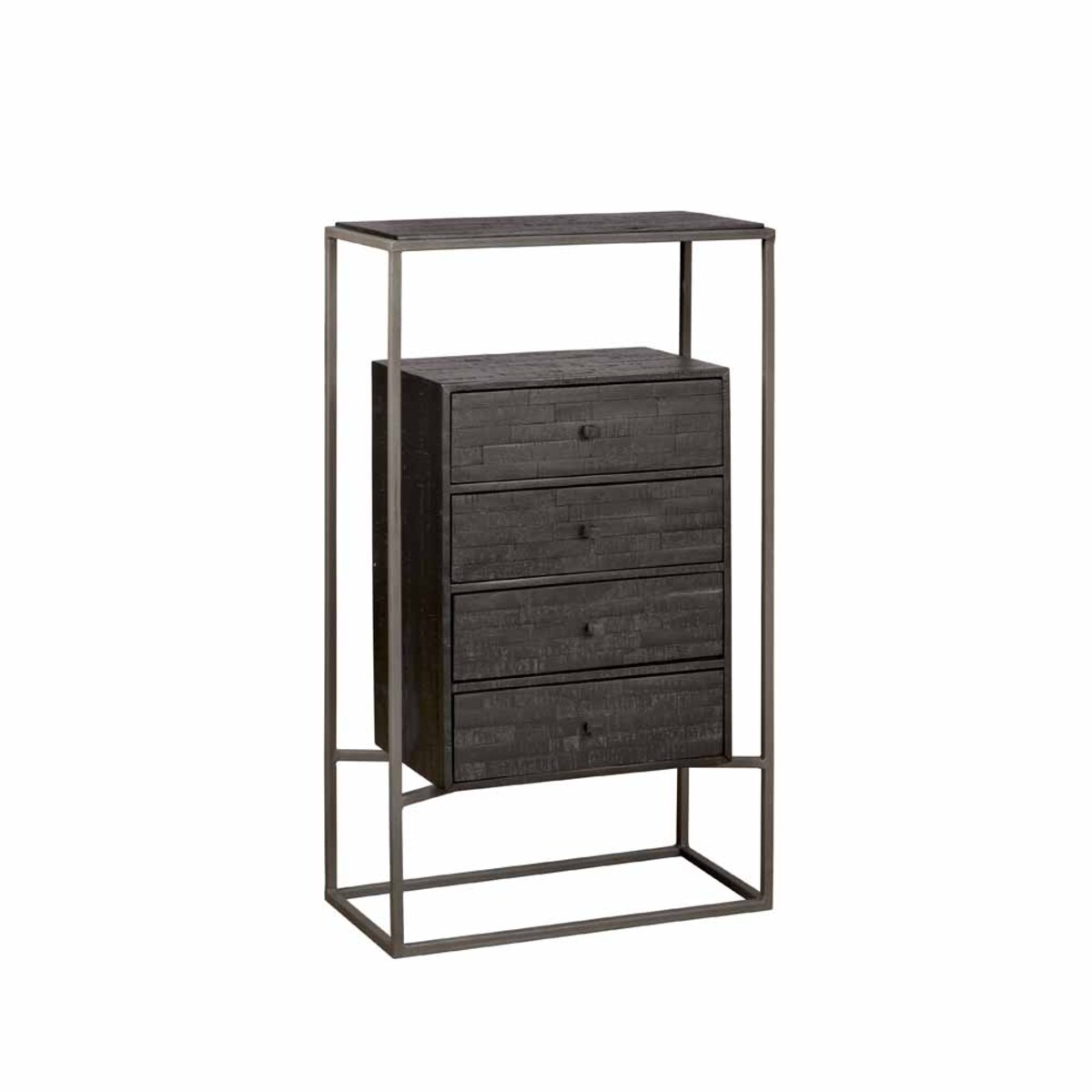 Ladekast Cascia Zwart - Teak - Tower Living