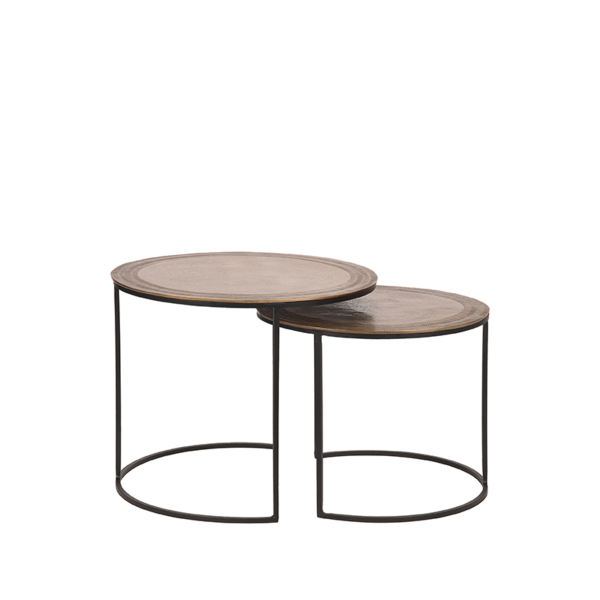 Salontafel Set Circle Multi Antiek goud - Metaal - LABEL51