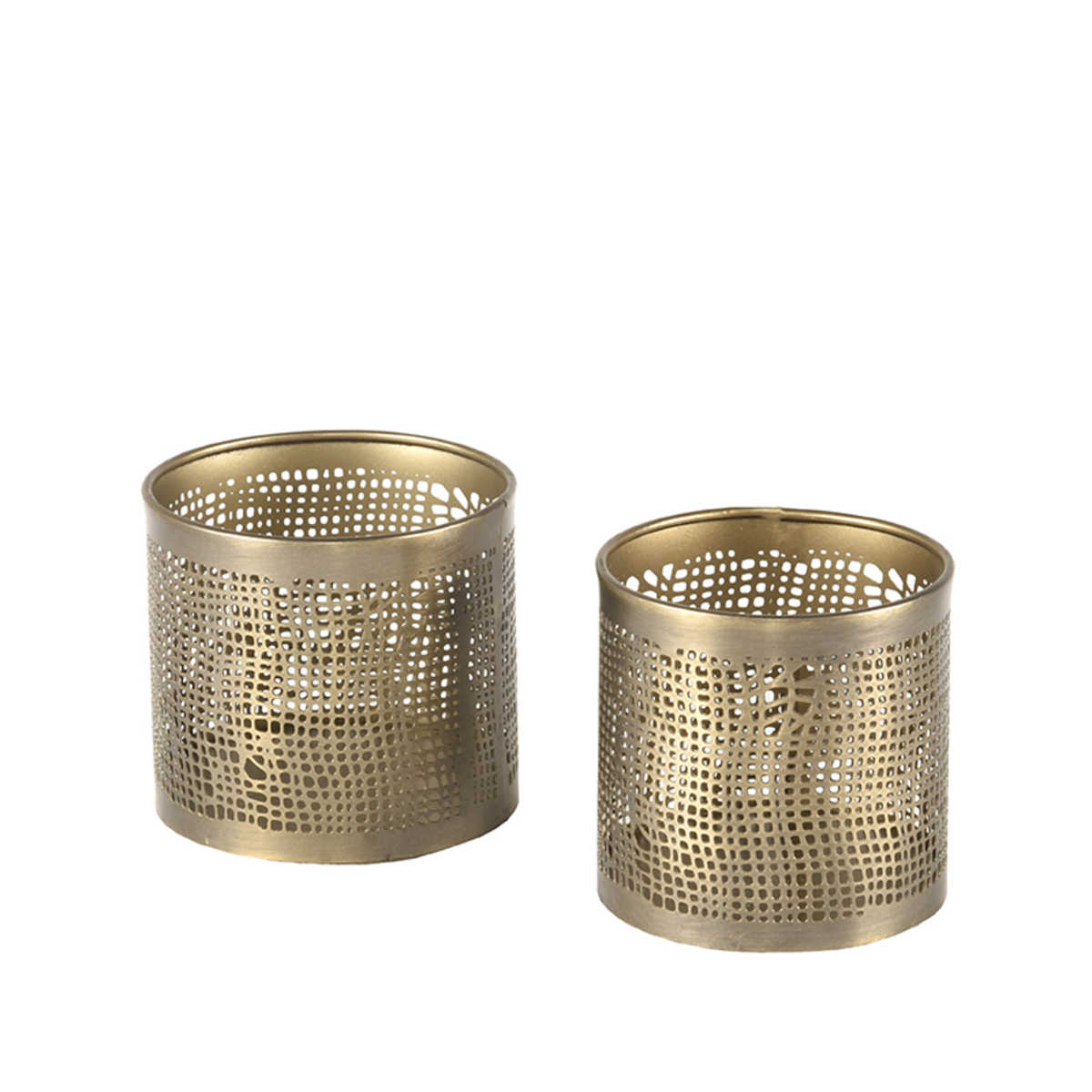 Decoratie Kaarsenhouders Bruin Antiek goud - Metaal - LABEL51