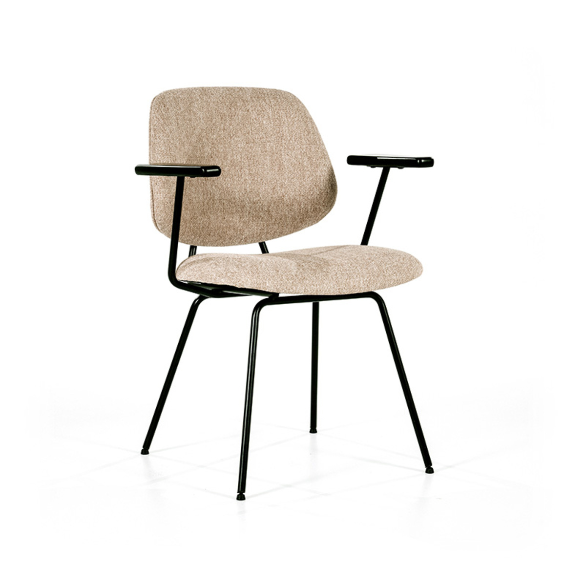 Eetkamerstoel Lynn Crème Beige - Stof - Eleonora