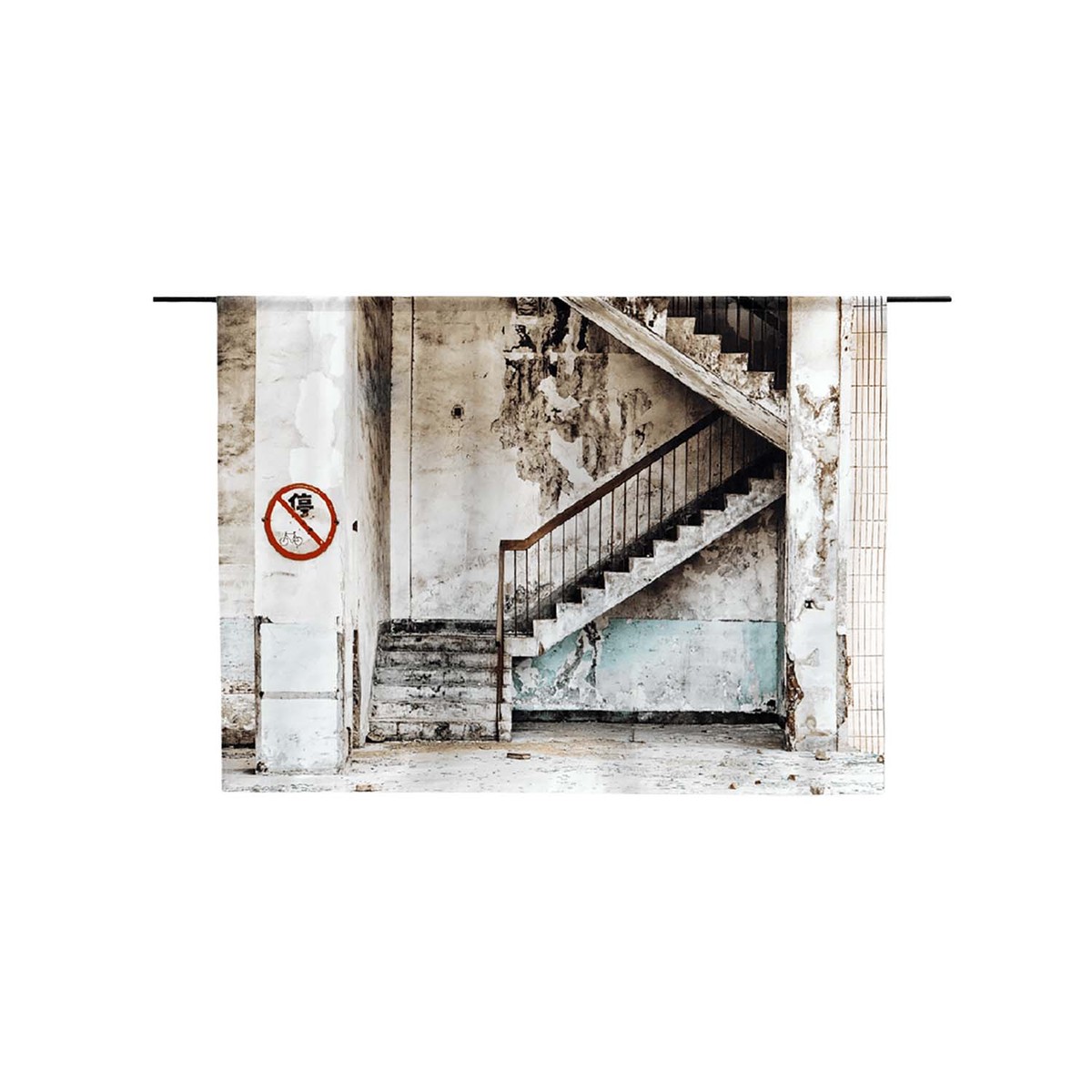 Wanddecoratie Concrete Stairs Bruin  - Katoen - Urban Cotton