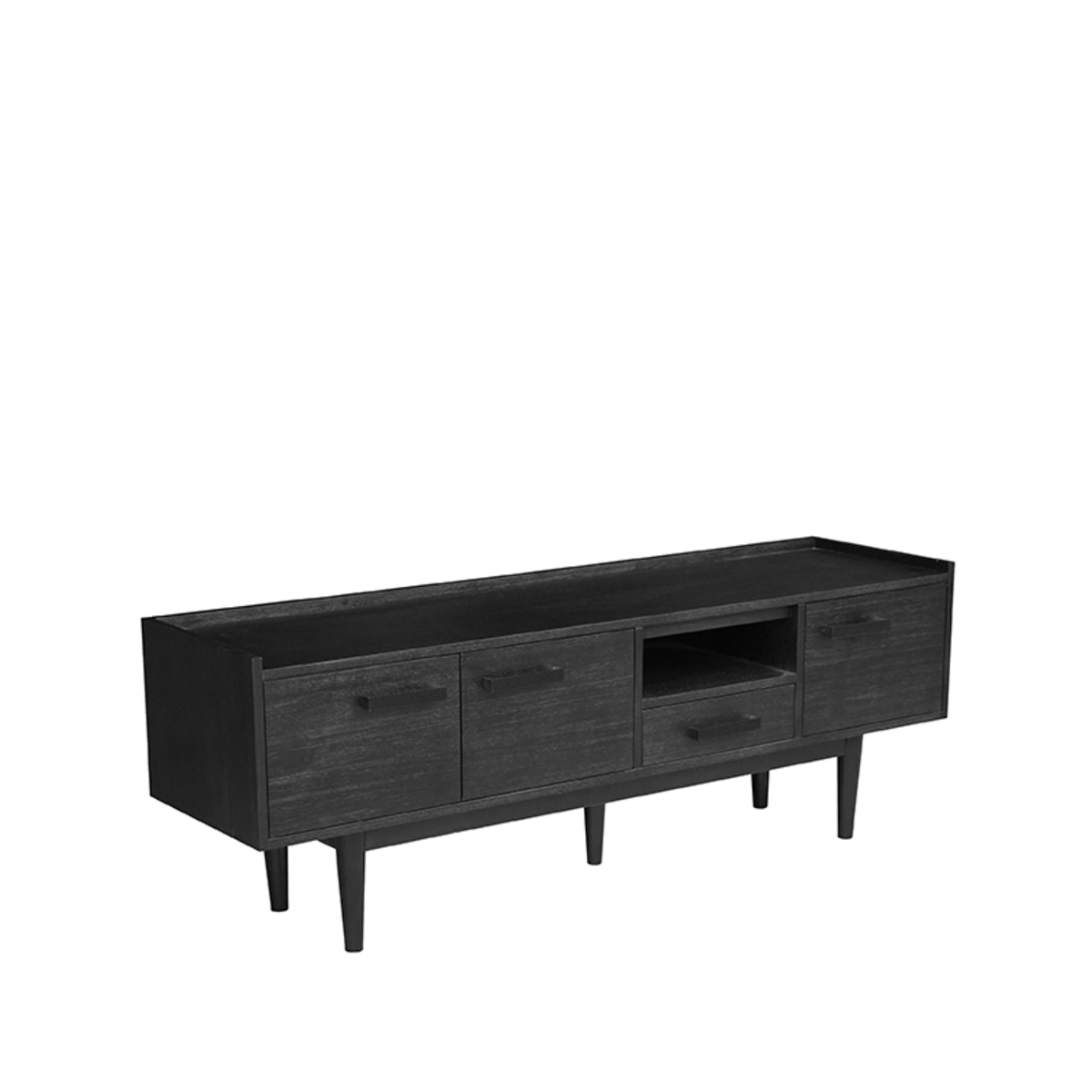 Tv-meubel Cali Zwart - Acaciahout - LABEL51