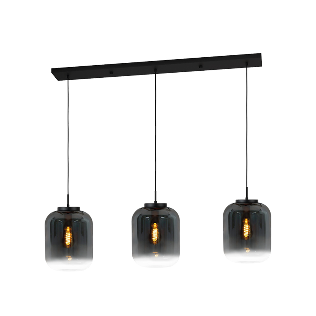 Hanglamp Bulciago Zwart - Glas - Eglo