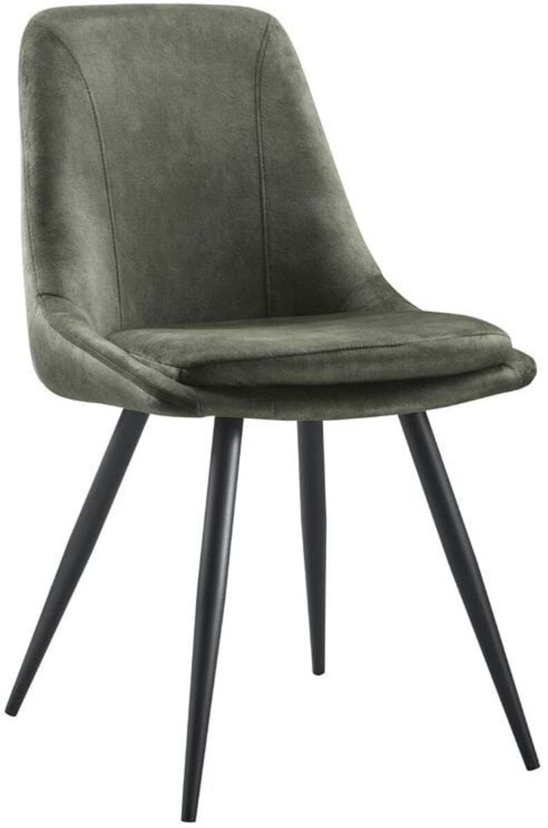 Eetkamerstoel Vive Groen Army green - Velours - Trend Living