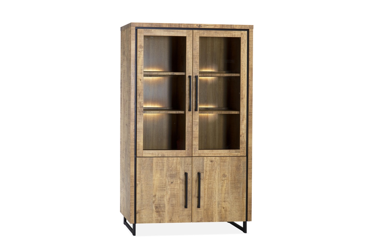 Vitrinekast Rimini 2-Deurs Naturel - Hout - Maxfurn
