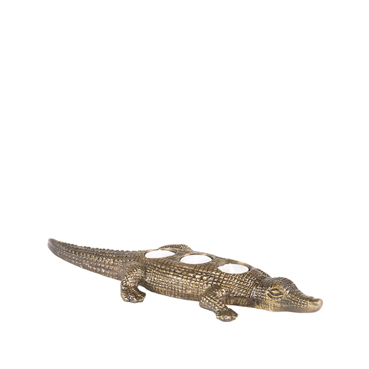 Decoratie Krokodil Zwart Antiek goud - Metaal - LABEL51