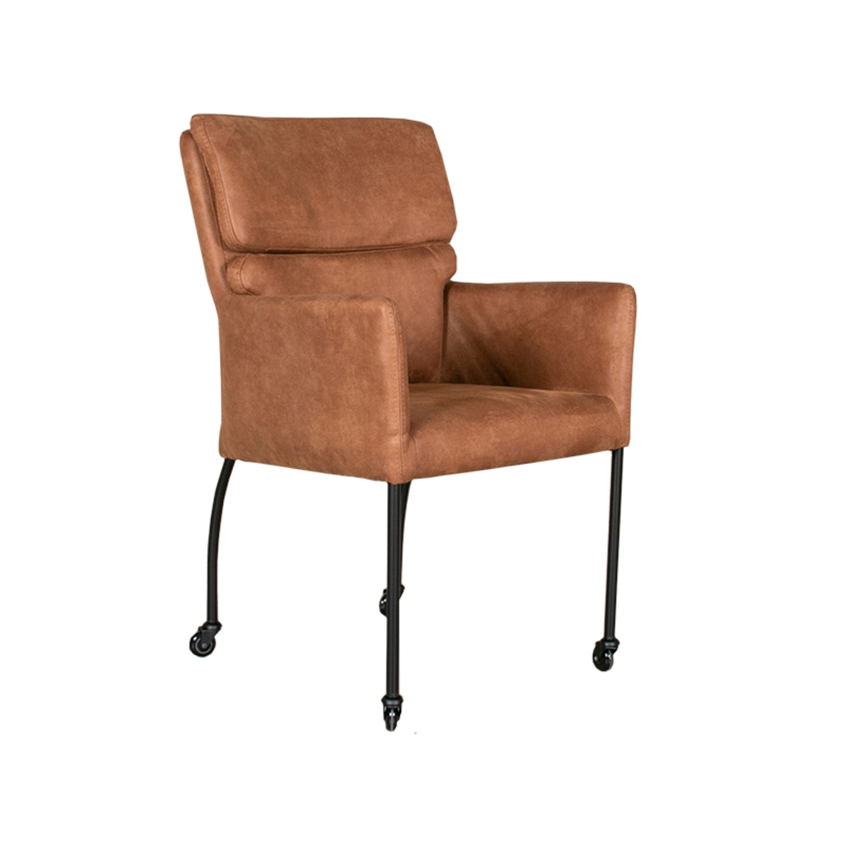 Eetkamerstoel Lien Bruin Cognac - Stof - DOK 2