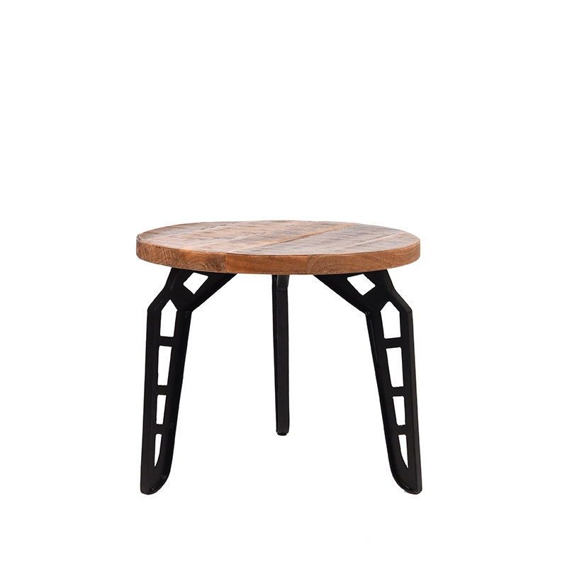 Bijzettafel Flintstone Naturel Rough - Mangohout - LABEL51