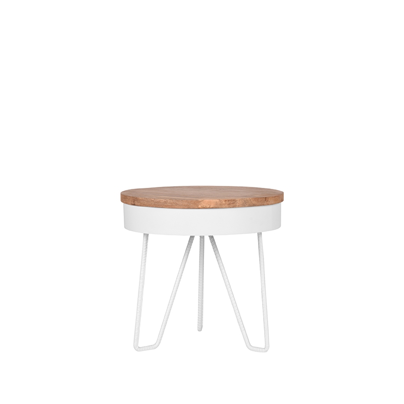Bijzettafel Saran Wit - Metaal - LABEL51