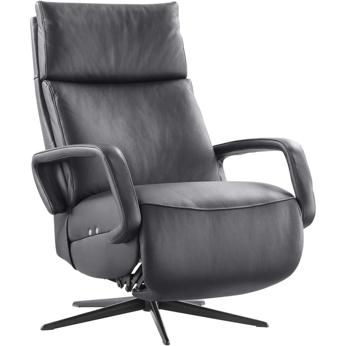 Fauteuil Orona - Elektrisch - Armleuning - Zwart - Leder - Modern - Profijt Meubel