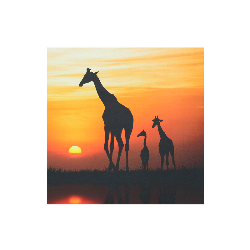 Schilderij Africa Sunset Multi - Canvas - LABEL51