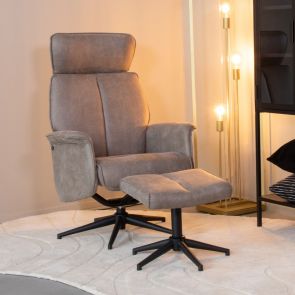 Relaxfauteuil Verdal + Hocker 77x79x109 cm