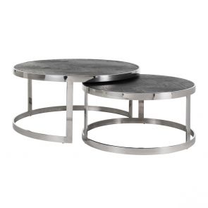 Richmond Interiors - Salontafel Blackbone Silver - Set van 2 