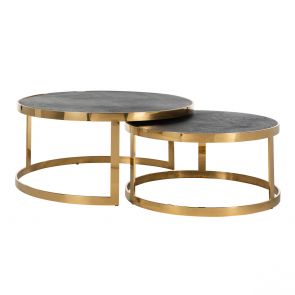 Richmond Interiors - Salontafel Blackbone Gold - Set van 2