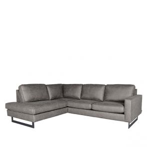 Bank Arezzo Ottomane + 2,5-Zits Grijs Microvezel 1