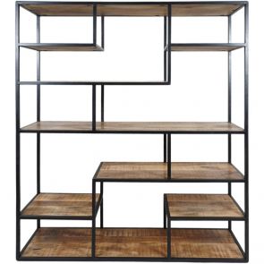 Kast Met Vakken Hout / Metaal 175 Cm Hoog