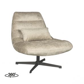 Draaifauteuil Nox 77x62x53 Cm Beige Elegance Perspectief 360