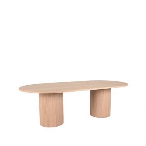 Eettafel Oliva 240x120x75 cm Naturel Eikenhout Perspectief