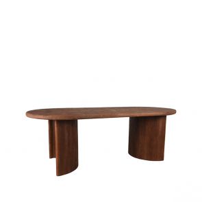 Eettafel Vito Espresso Mangohout 240x100x76 Cm Perspectief