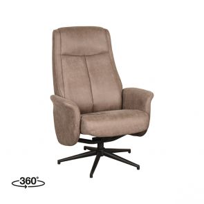 Relaxfauteuil Bergen 77x76x105 Cm Taupe Micro Suede Perspectief 360 v2