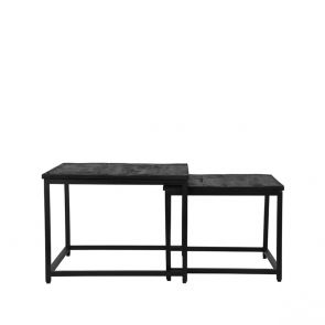 Salontafel Set Couple Zwart Mangohout 1