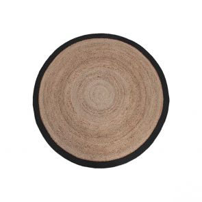 Vloerkleed Jute Naturel Jute Zwart Katoen 120 cm 1