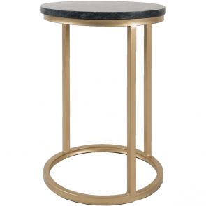 Laptoptafel Mitch Marmer Rond - Zwart/Goud