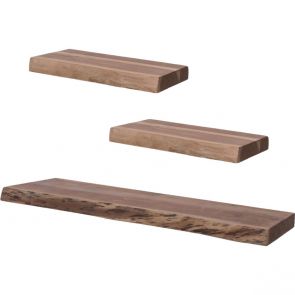 Wandplank Pure Acaciahout - Set van 3 Klein